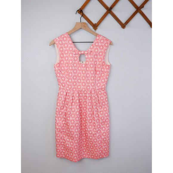 Belle Badgley Mischka Women's Retro Daisy Print Jacquard Fit & Flare Dress, 4 - Picture 2 of 14